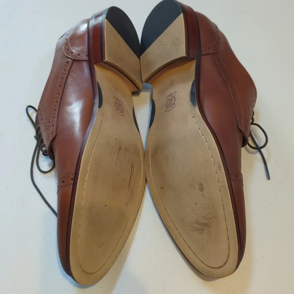 Joseph Abboud, Cognac /saddle color tie Oxford leather shoes. Sz 11